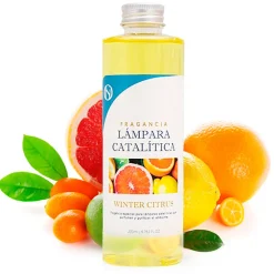 Lampe catalytique Bleu-Gris Mat + Arôme Winter Citrus 500 ml - Élimine mauvaises odeurs, parfume et améliore la qualité de l'air><noscript><img width=