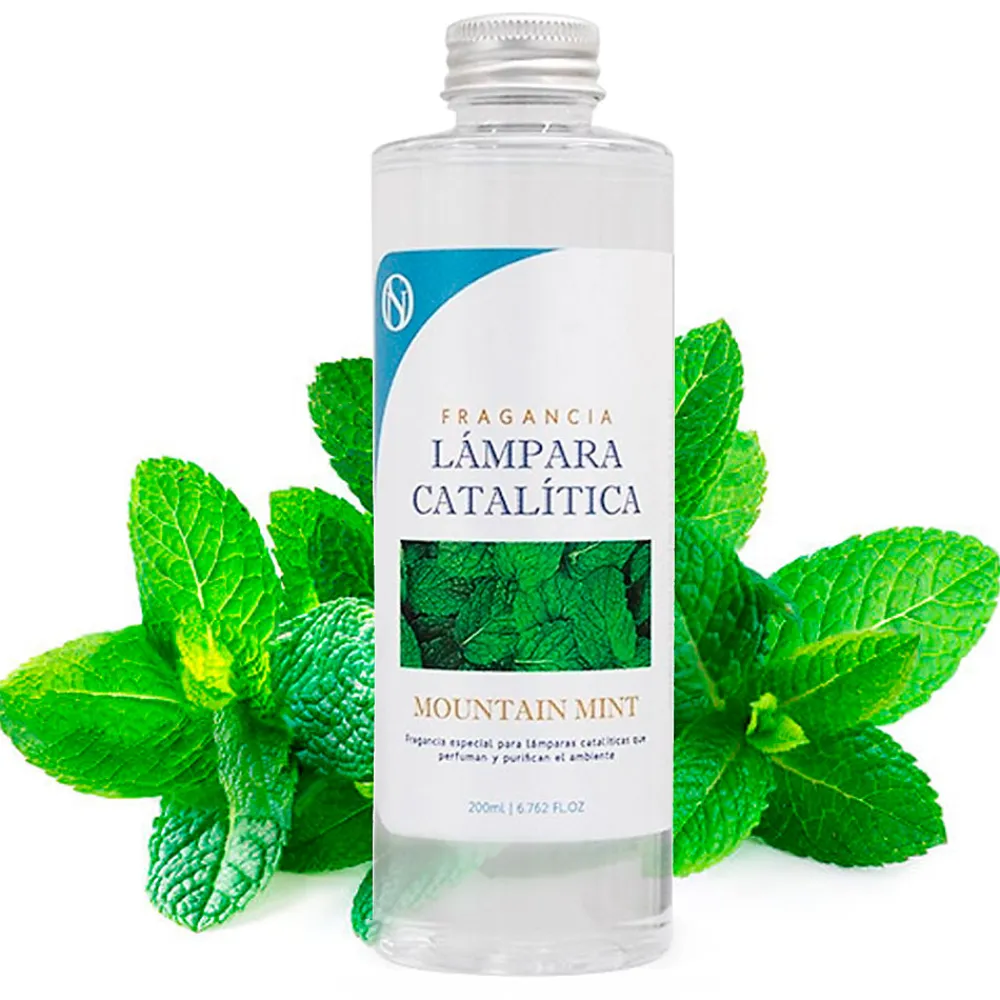 Lampe catalytique Bleu-Gris Mat + Arôme Mountain Mint 500 ml - Élimine mauvaises odeurs, parfume et améliore la qualité de l'air>Mamamanuela Clearance