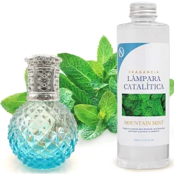 Lampe catalytique Blue Diamonds + Parfum Mountain Mint 500 ml - Élimine mauvaises odeurs, parfume et améliore la qualité de l'air>Mamamanuela Online