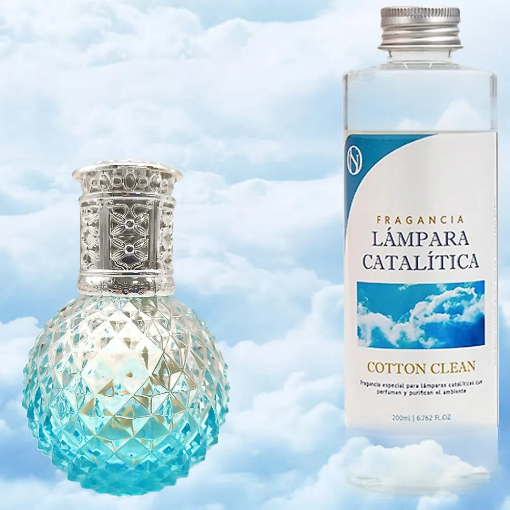 Lampe catalytique Blue Diamonds + Parfum Cotton Clean 500 ml - Élimine mauvaises odeurs, parfume et améliore qualité de l'air>Mamamanuela Outlet