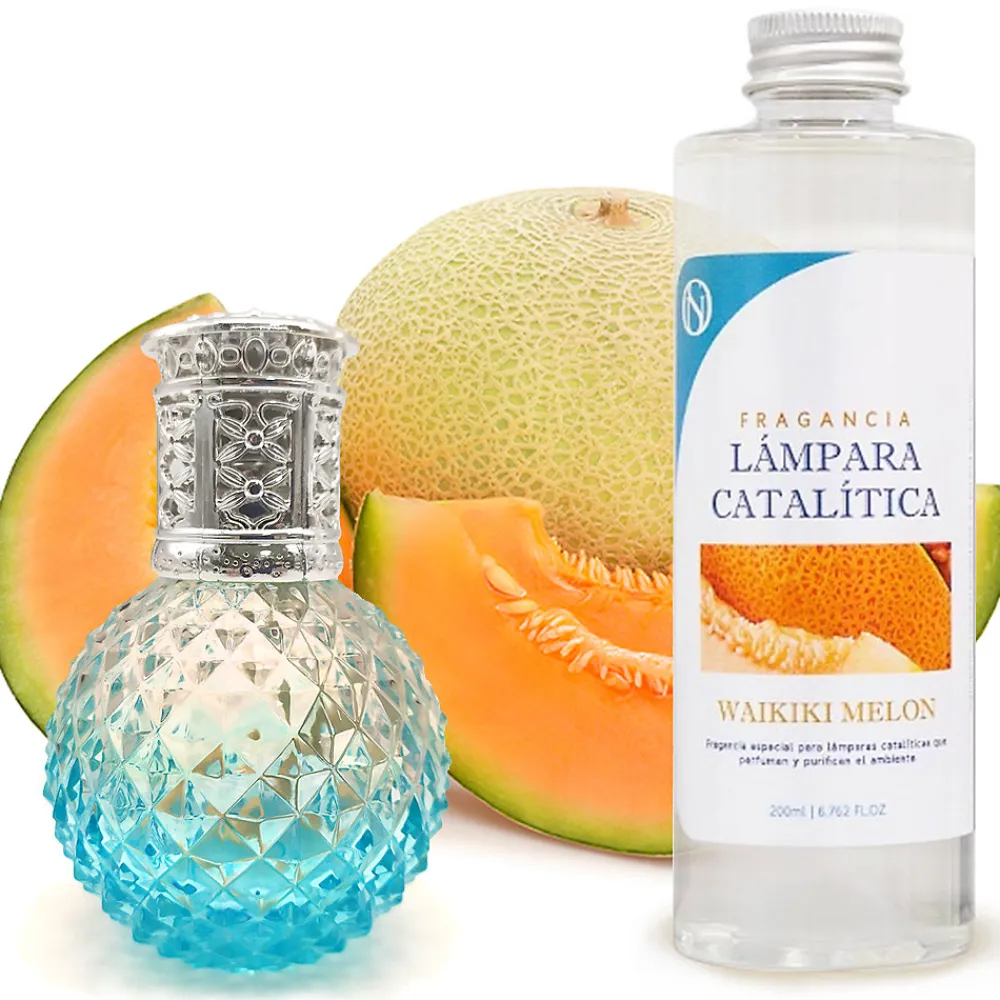 Lampe catalytique Blue Diamonds + Parfum Waikiki Melon 200 ml - Élimine mauvaises odeurs, parfume et améliore la qualité de l'air>Mamamanuela Hot