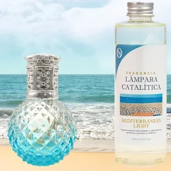 Mamamanuela Lampe catalytique Blue Diamonds + Parfum Mediterranean Light 500ml - Élimine mauvaises odeurs, parfume et améliore qualité de air* Désodorisant Et Parfum D'Ambiance