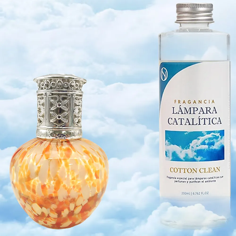 Lampe catalytique Drops Orange + Parfum Cotton Clean 500 ml - Élimine mauvaises odeurs, parfume et améliore la qualité de l'air>Mamamanuela New