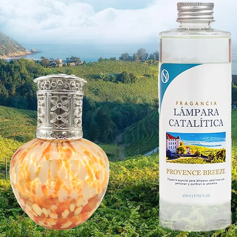 Mamamanuela Lampe catalytique Drops Orange + Parfum Provence Breeze 200 ml - Élimine mauvaises odeurs, parfume et améliore la qualité de l'air* Désodorisant Et Parfum D'Ambiance
