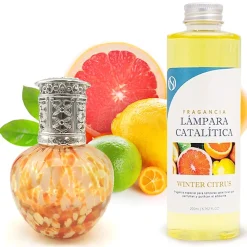 Mamamanuela Lampe catalytique Drops Orange + Parfum Winter Citrus 500 ml - Élimine mauvaises odeurs, parfume et améliore la qualité de l'air* Désodorisant Et Parfum D'Ambiance