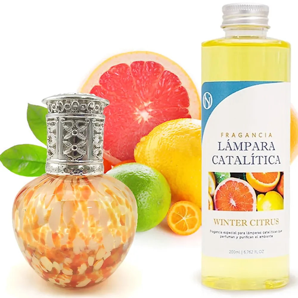 Mamamanuela Lampe catalytique Drops Orange + Parfum Winter Citrus 500 ml - Élimine mauvaises odeurs, parfume et améliore la qualité de l'air* Désodorisant Et Parfum D'Ambiance