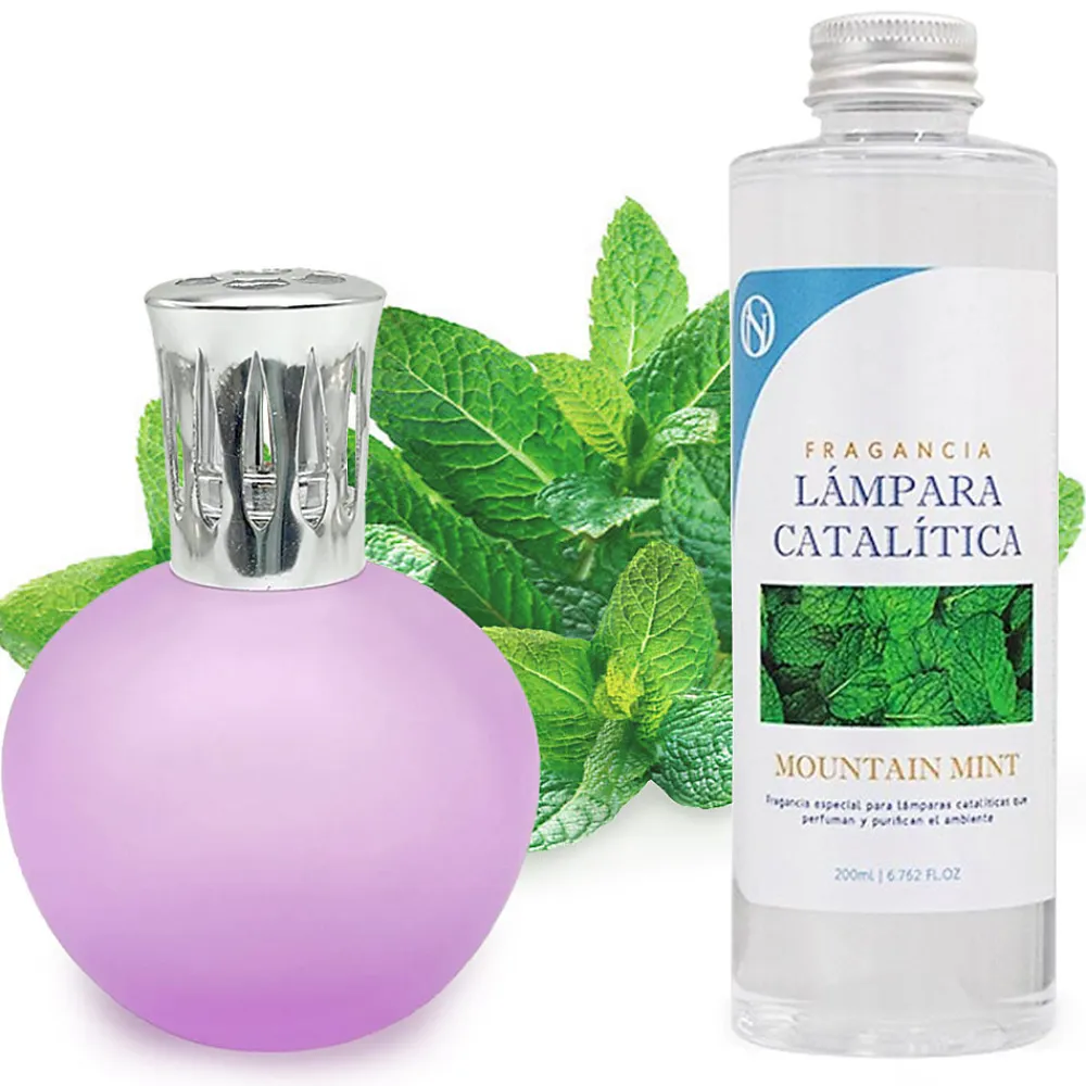 Mamamanuela Lampe catalytique Fuchsia Mat + Arôme Mountain Mint 500 ml - Élimine les mauvaises odeurs, parfume et améliore la qualité de l'air* Désodorisant Et Parfum D'Ambiance