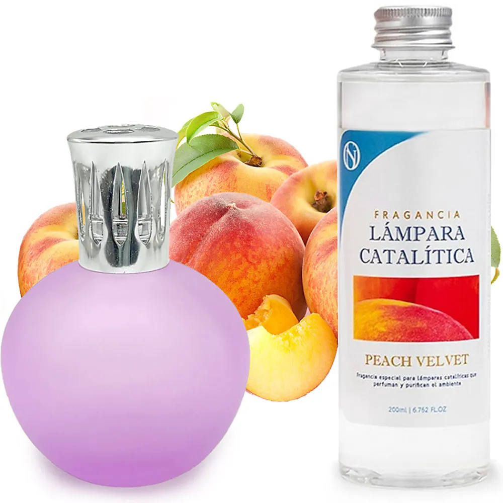 Lampe catalytique Fuchsia Mat + Arôme Peach Velvet 500 ml - Élimine les mauvaises odeurs, parfume et améliore la qualité de l'air>Mamamanuela Clearance