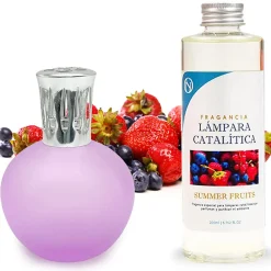 Lampe catalytique Fuchsia Mat + Arôme Summer Fruits 500 ml - Élimine les mauvaises odeurs, parfume et améliore la qualité de l'air>Mamamanuela Outlet