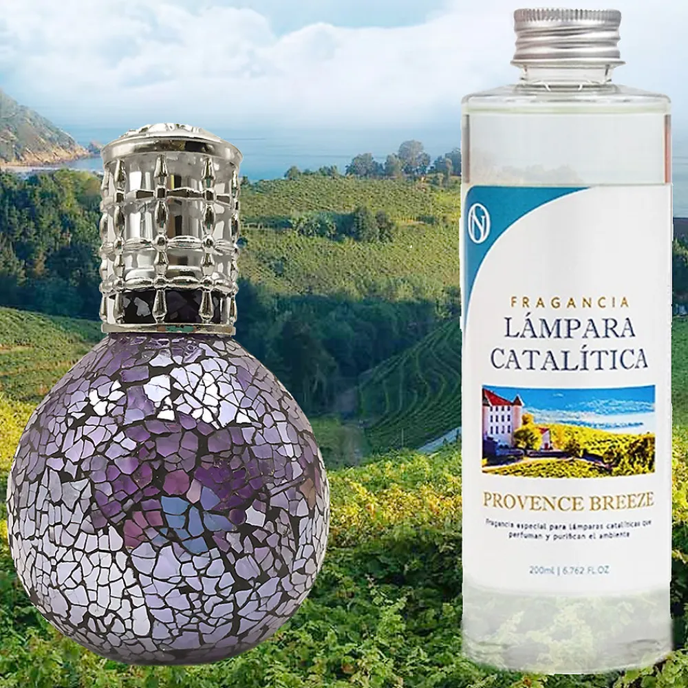 Lampe catalytique Mosaïque de minuit + Provence Breeze 200 ml - Élimine mauvaises odeurs, parfume et améliore qualité de l'air>Mamamanuela Discount