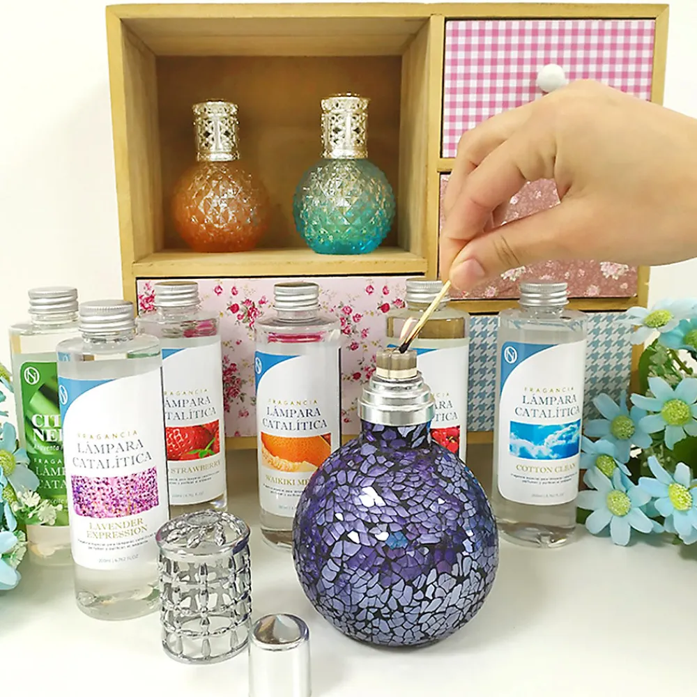 Lampe catalytique Mosaïque de minuit + Provence Breeze 200 ml - Élimine mauvaises odeurs, parfume et améliore qualité de l'air>Mamamanuela Discount
