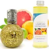 Lampe catalytique Mosaïque Doré + Arôme Winter Citrus 200 ml - Élimine mauvaises odeurs, parfume et améliore la qualité de l'air>Mamamanuela Clearance