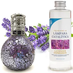Lampe catalytique Mosaïque de minuit + Lavender Expression 500 ml - Élimine mauvaises odeurs, parfume et améliore qualité de l'air>Mamamanuela Best