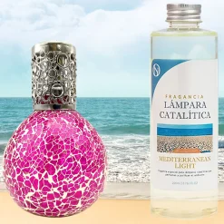 Lampe catalytique Mosaïque Fuchsia + Mediterranean Light 200 ml - Élimine mauvaises odeurs, parfume et améliore qualité de l'air>Mamamanuela Outlet