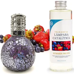 Mamamanuela Lampe catalytique Mosaïque de minuit + Summer Fruits 200 ml - Élimine mauvaises odeurs, parfume et améliore qualité de l'air* Désodorisant Et Parfum D'Ambiance