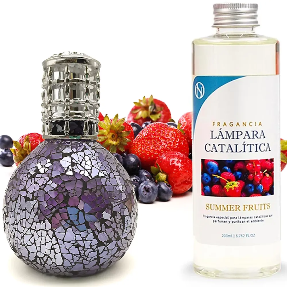 Mamamanuela Lampe catalytique Mosaïque de minuit + Summer Fruits 200 ml - Élimine mauvaises odeurs, parfume et améliore qualité de l'air* Désodorisant Et Parfum D'Ambiance