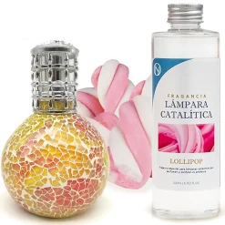 Lampe catalytique Mosaïque Bicolore + Parfum Lollipop 500 ml - Élimine mauvaises odeurs, parfume et améliore qualité de l'air>Mamamanuela Online