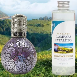Lampe catalytique Mosaïque de minuit + Provence Breeze 500 ml - Élimine mauvaises odeurs, parfume et améliore la qualité de l'air>Mamamanuela