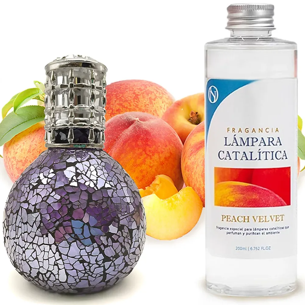 Mamamanuela Lampe catalytique Mosaïque de minuit + Peach Velvet 500 ml - Élimine les mauvaises odeurs, parfume et améliore la qualité de l'air* Désodorisant Et Parfum D'Ambiance