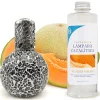 Mamamanuela Lampe catalytique Mosaïque Noir + Parfum Waikiki Melon 500 ml - Élimine mauvaises odeurs, parfume et améliore qualité de l'air* Désodorisant Et Parfum D'Ambiance