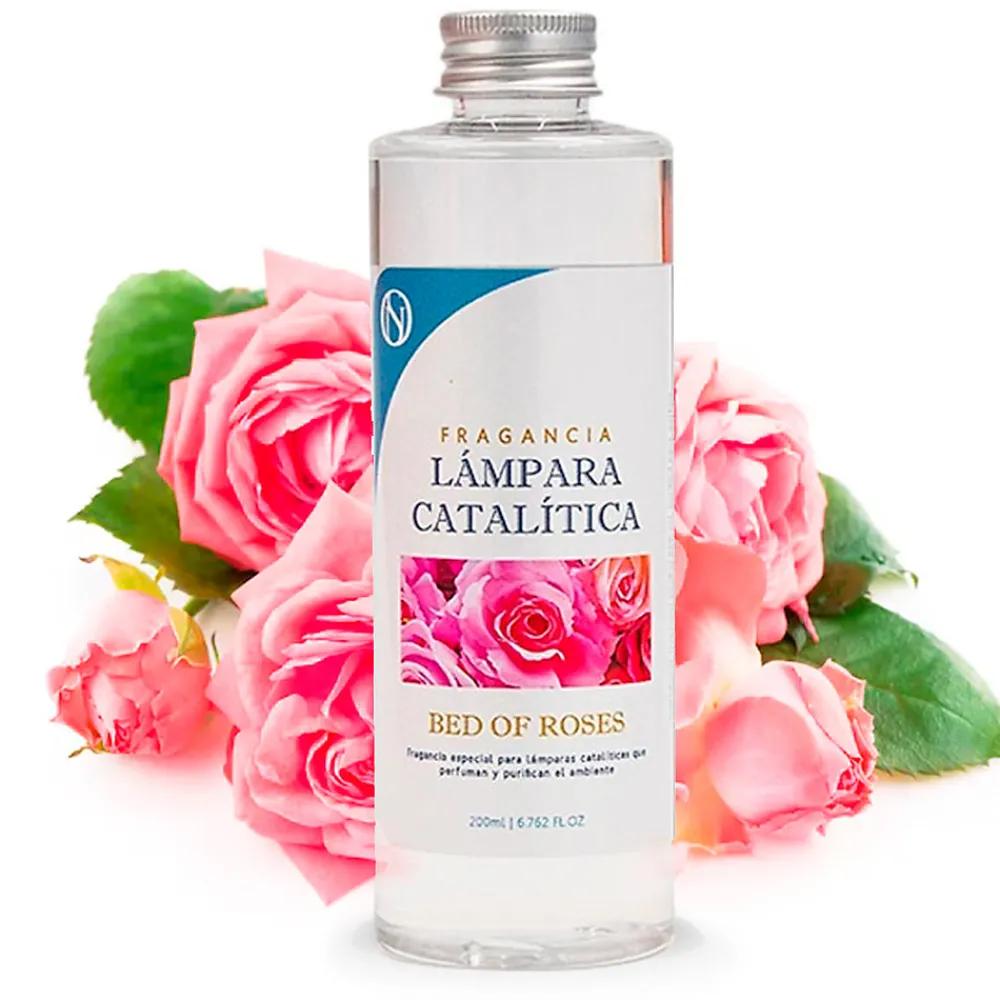 Lampe catalytique Mosaïque Doré + Parfum Bed of Roses 500 ml - Élimine mauvaises odeurs, parfume et améliore la qualité de l'air>Mamamanuela Hot