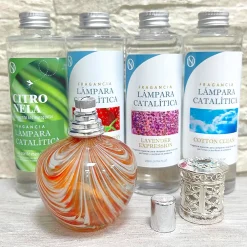Mamamanuela Lampe catalytique Orange Waves + Parfum Citronnelle 200 ml - Élimine les mauvaises odeurs, parfume et améliore la qualité de l'air* Désodorisant Et Parfum D'Ambiance