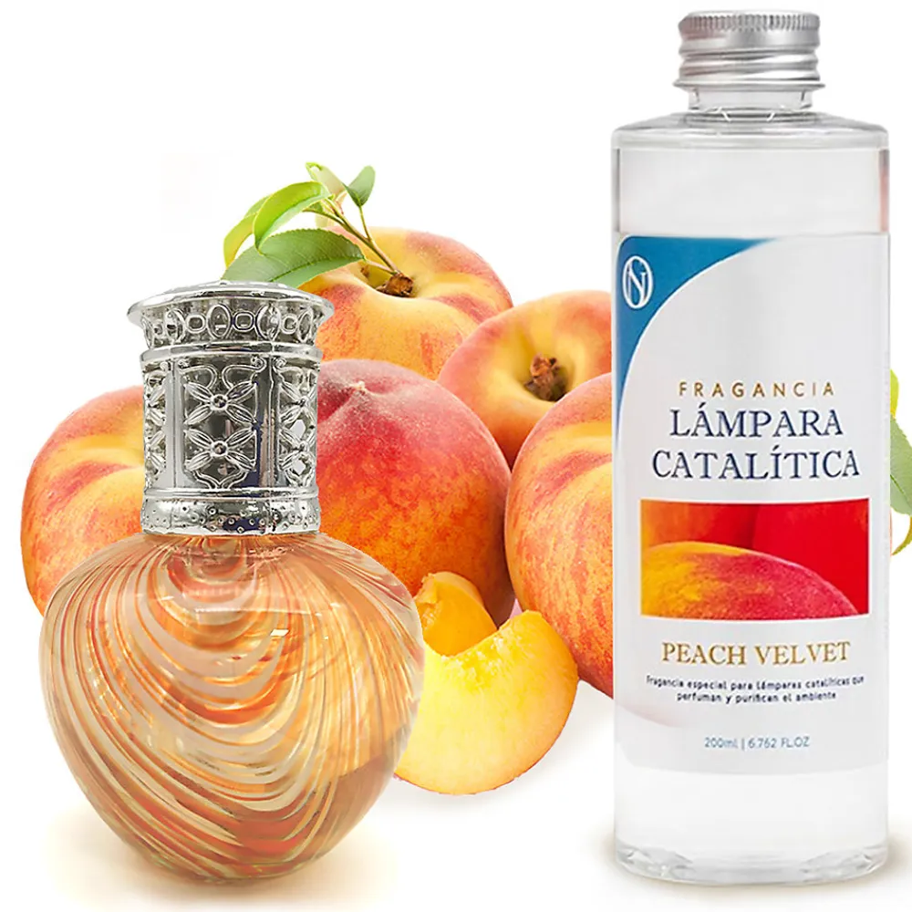 Lampe catalytique Orange Waves + Parfum Peach Velvet 200 ml - Élimine mauvaises odeurs, parfume et améliore la qualité de l'air>Mamamanuela Clearance
