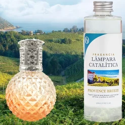 Mamamanuela Lampe catalytique Orange Diamonds + Parfum Provence Breeze 500 ml - Élimine mauvaises odeurs, parfume et améliore qualité de l'air* Désodorisant Et Parfum D'Ambiance