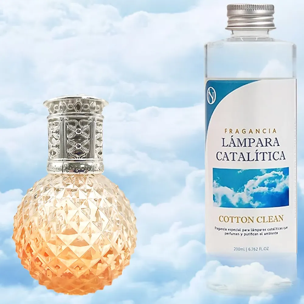 Mamamanuela Lampe catalytique Orange Diamonds + Parfum Cotton Clean 200 ml - Élimine mauvaises odeurs, parfume et améliore la qualité de l'air* Désodorisant Et Parfum D'Ambiance