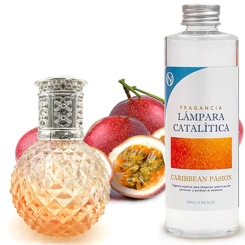 Lampe catalytique Orange Diamonds + Caribbean Passion 200 ml - Élimine mauvaises odeurs, parfume et améliore la qualité de l'air>Mamamanuela Best