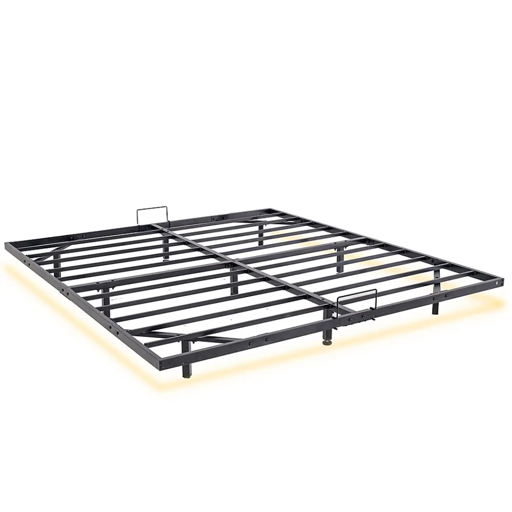 Teeno LED cadre de lit en métal, 160x200 cm, hauteur 20 cm, cadre flottant* Lit Double