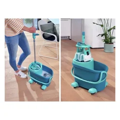 Clean Twist M Ergo mobile 52121 Kit de nettoyage sol - Balai a plat lave sol avec housse, seau a essorage facile, roule><noscript><img width=