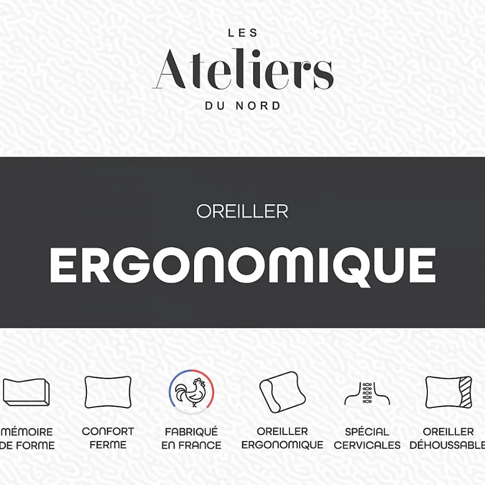 Ateliers Du Nord Les - Oreiller Ergonomique Mémoire de forme* Oreiller Mémoire De Forme