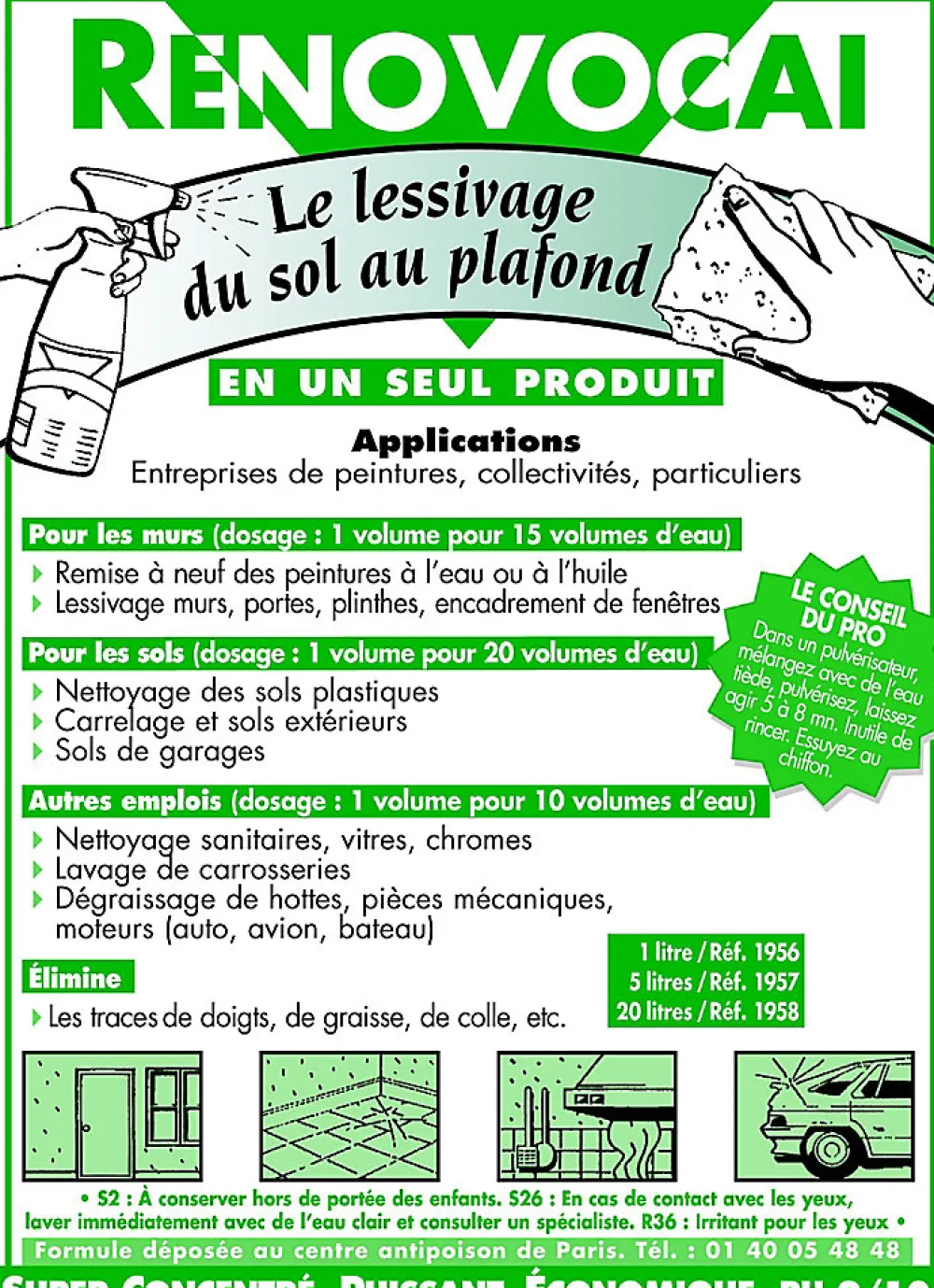 Rénovocai Lessive du sol au plafond 5L* Produits De Gros Lessivage