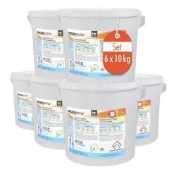 Höfer Chemie Lessive en poudre Microactiv en sceaux de 10 KGx6* Nettoyant Pour Salle De Bains