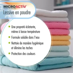 Lessive En Poudre Microactiv, 400 kg, Puissante Pour Blanc Et Couleurs><noscript><img width=