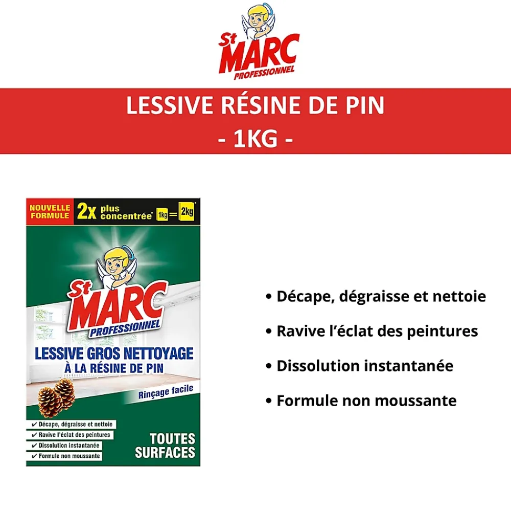 St Marc Lessive gros nettoyage à la résine de pin professionnel toutes surfaces 1kg* Produits De Gros Lessivage