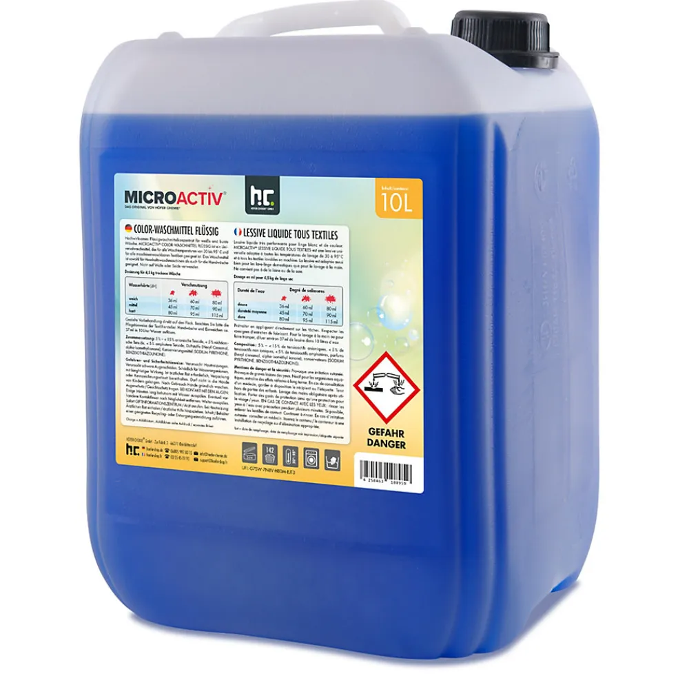 Lessive Liquide Microactiv 40 L Puissante Pour Blanc Et Couleurs, Se Dissout Facilement>Höfer Chemie New
