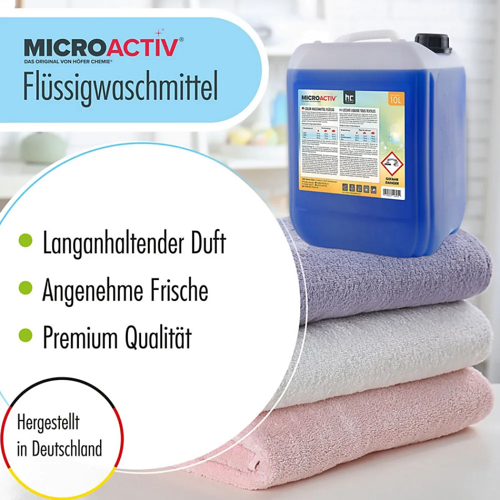 Lessive Liquide Microactiv 10 L Puissante Pour Blanc Et Couleurs, Se Dissout Facilement>Höfer Chemie Clearance