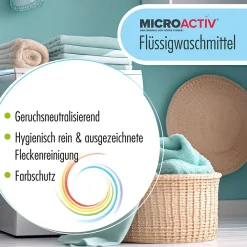 Lessive Liquide Microactiv 10 L Puissante Pour Blanc Et Couleurs, Se Dissout Facilement><noscript><img width=