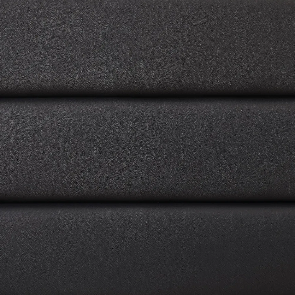 Idimex Lit 1 place HUDSON, 90 x 190 cm, capitonné avec sommier, revêtement synthétique noir* Lit Simple