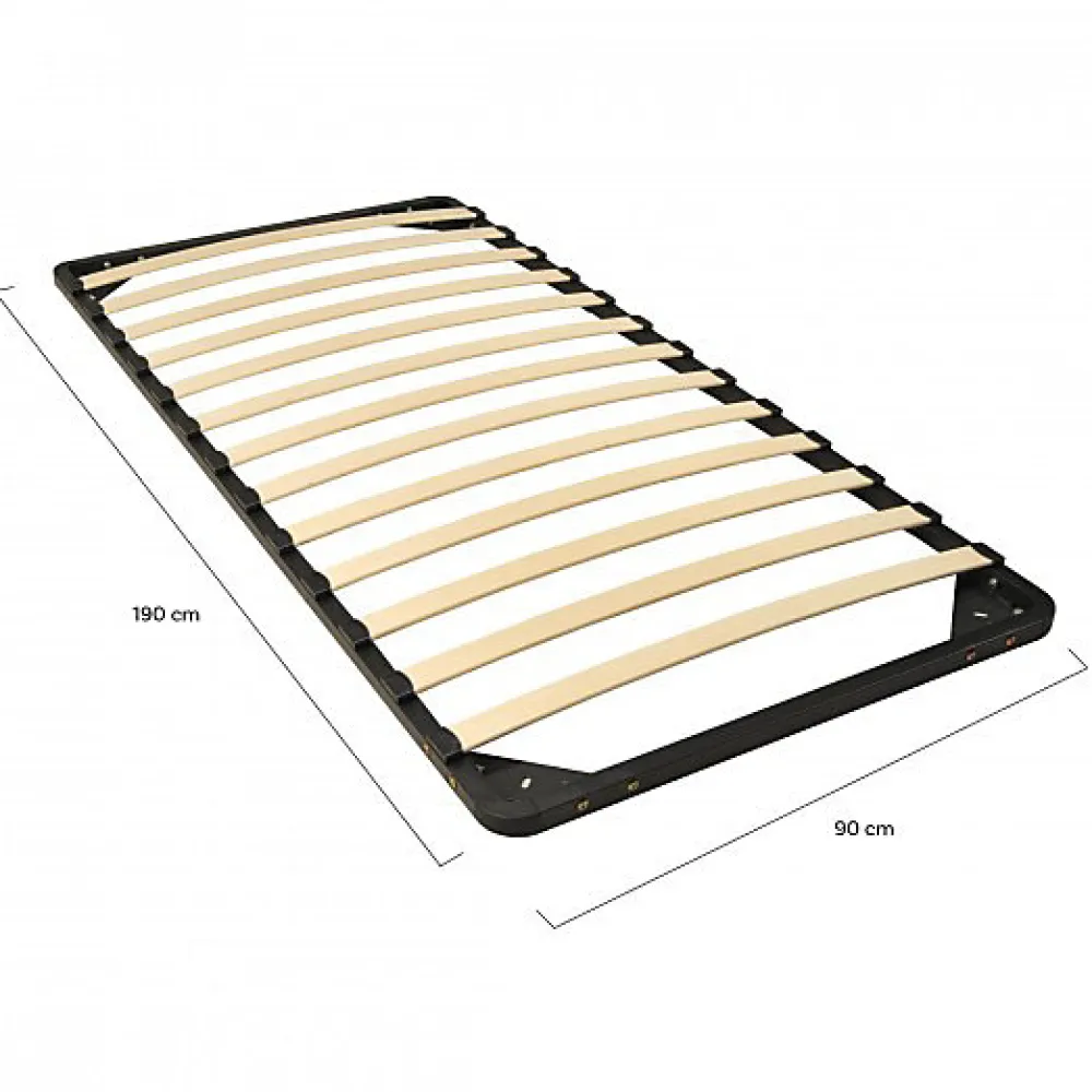 Lit 1 place 90x190cm blanc KIAPA Blanc inclus sommier et 2 tiroirs Chêne pour rangement>Bb Loisir Discount