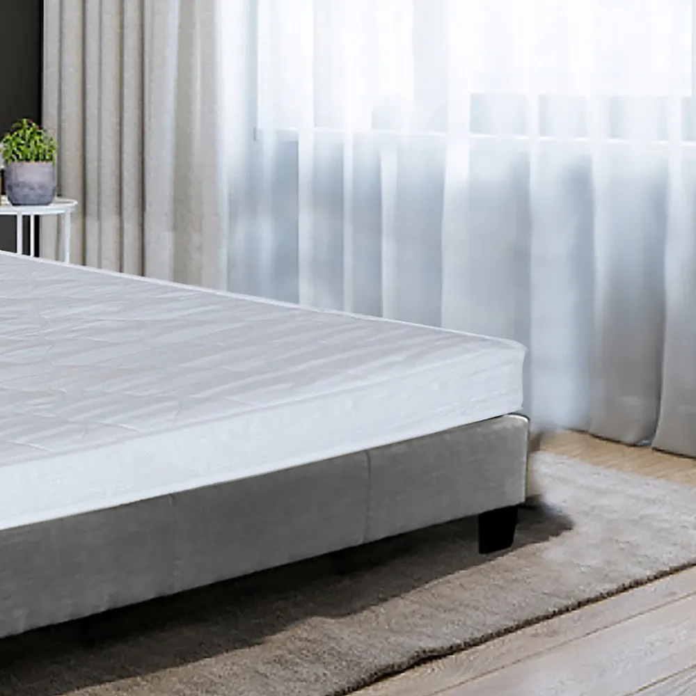 Lit 1 place 90x190cm Tissu Gris foncé avec sommier DUSIN>Bb Loisir Discount