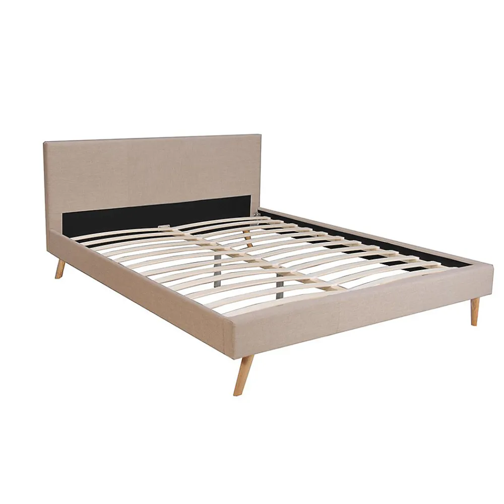 Bb Loisir Lit 2 places 140x190cm Beige FIONI inclus sommier et tête de lit* Lit Double