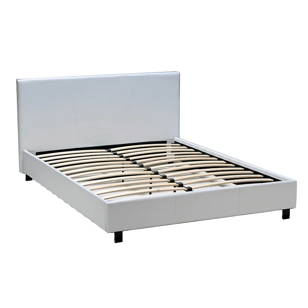Lit 2 places 140x190cm blanc avec sommier ALATA>Bb Loisir New