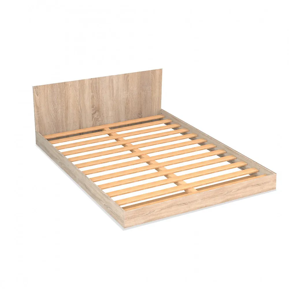 Lit 2 places 160x200cm couleur chêne LIFA inclus sommier et tête de lit>Bb Loisir Clearance
