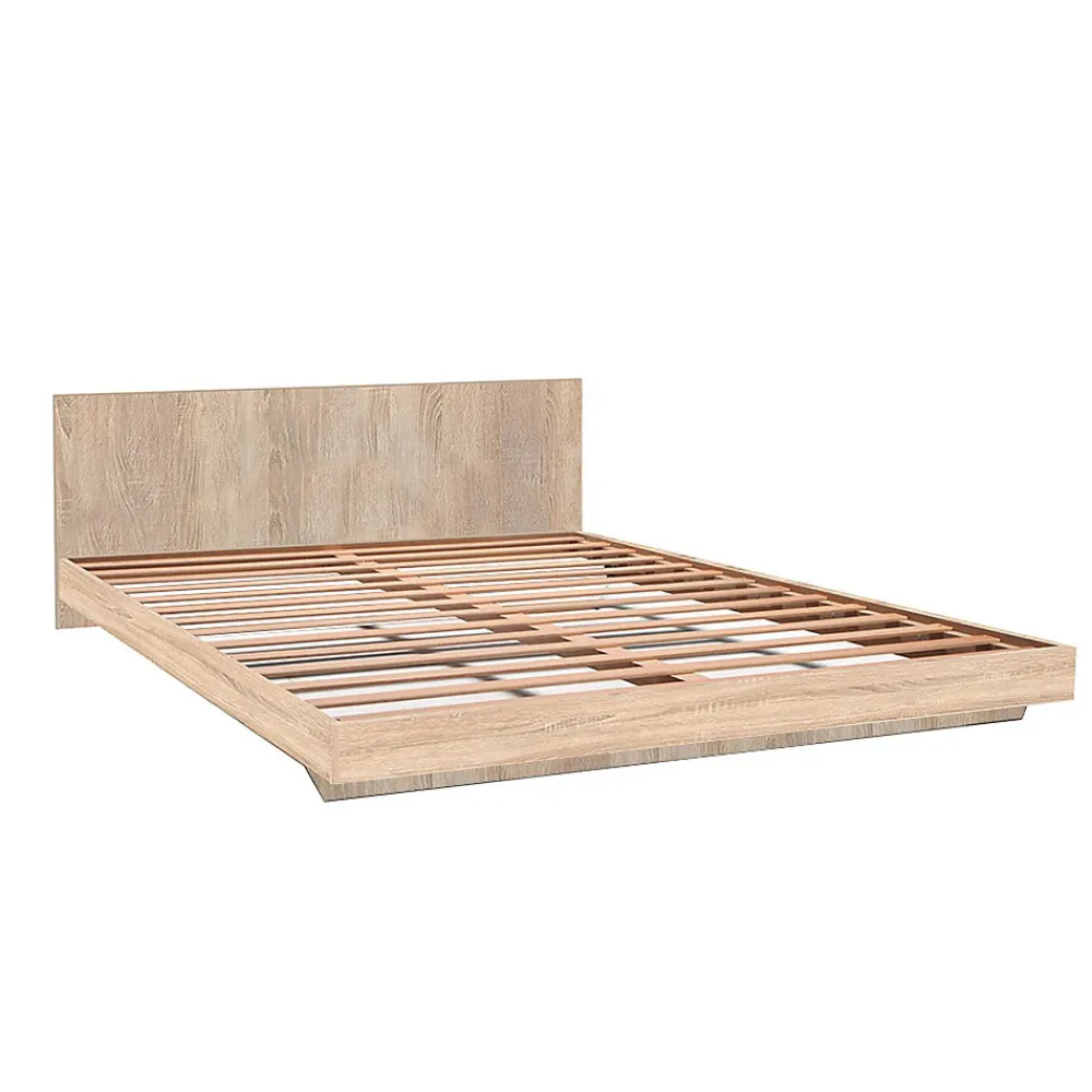 Lit 2 places 160x200cm couleur chêne LIFA inclus sommier et tête de lit>Bb Loisir Clearance
