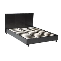 Lit 2 places 160x200cm noir avec sommier ALATA><noscript><img width=