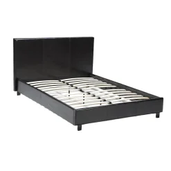 Bb Loisir Lit 2 places 140x190cm noir avec sommier ALATA* Lit Double