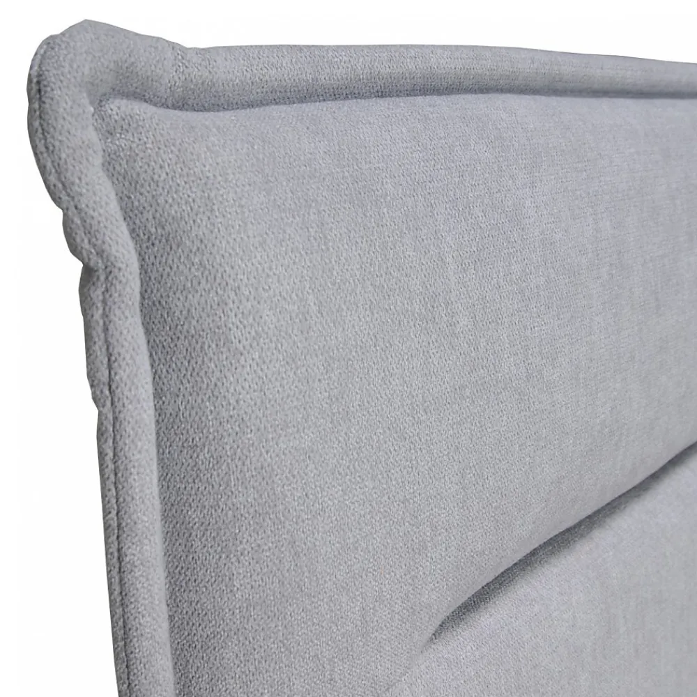 Lit 2 places 140x190cm tissu Gris clair avec sommier LANEAU>Bb Loisir New